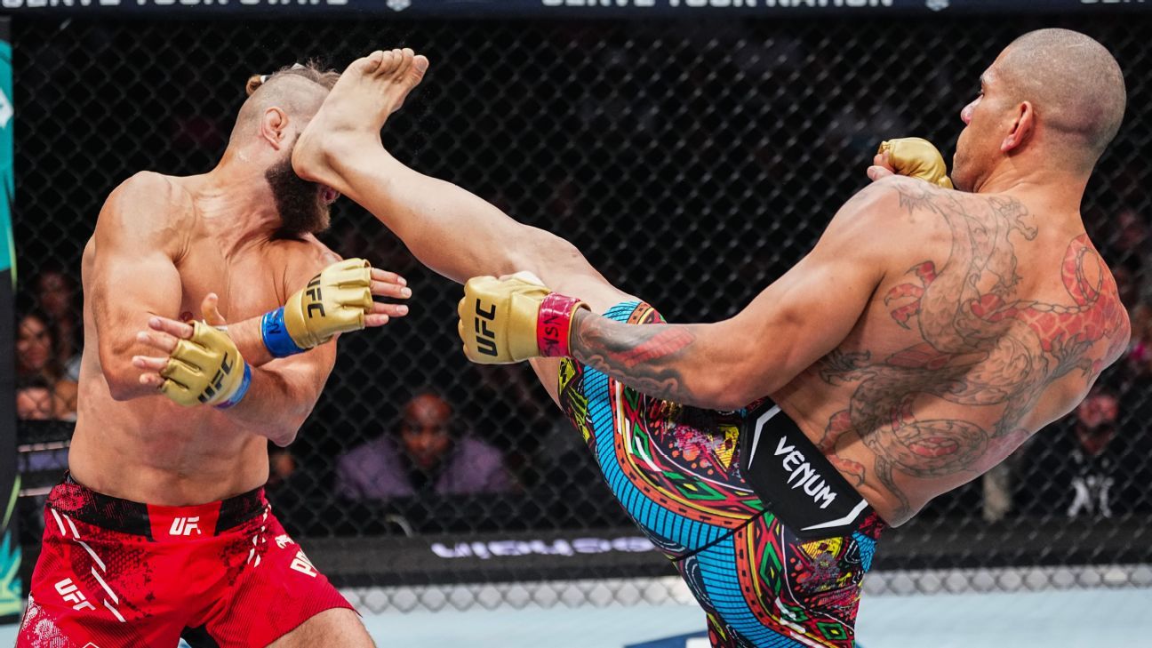 Poatan nocauteia Prochazka com chute mágico na cabeça no UFC 303