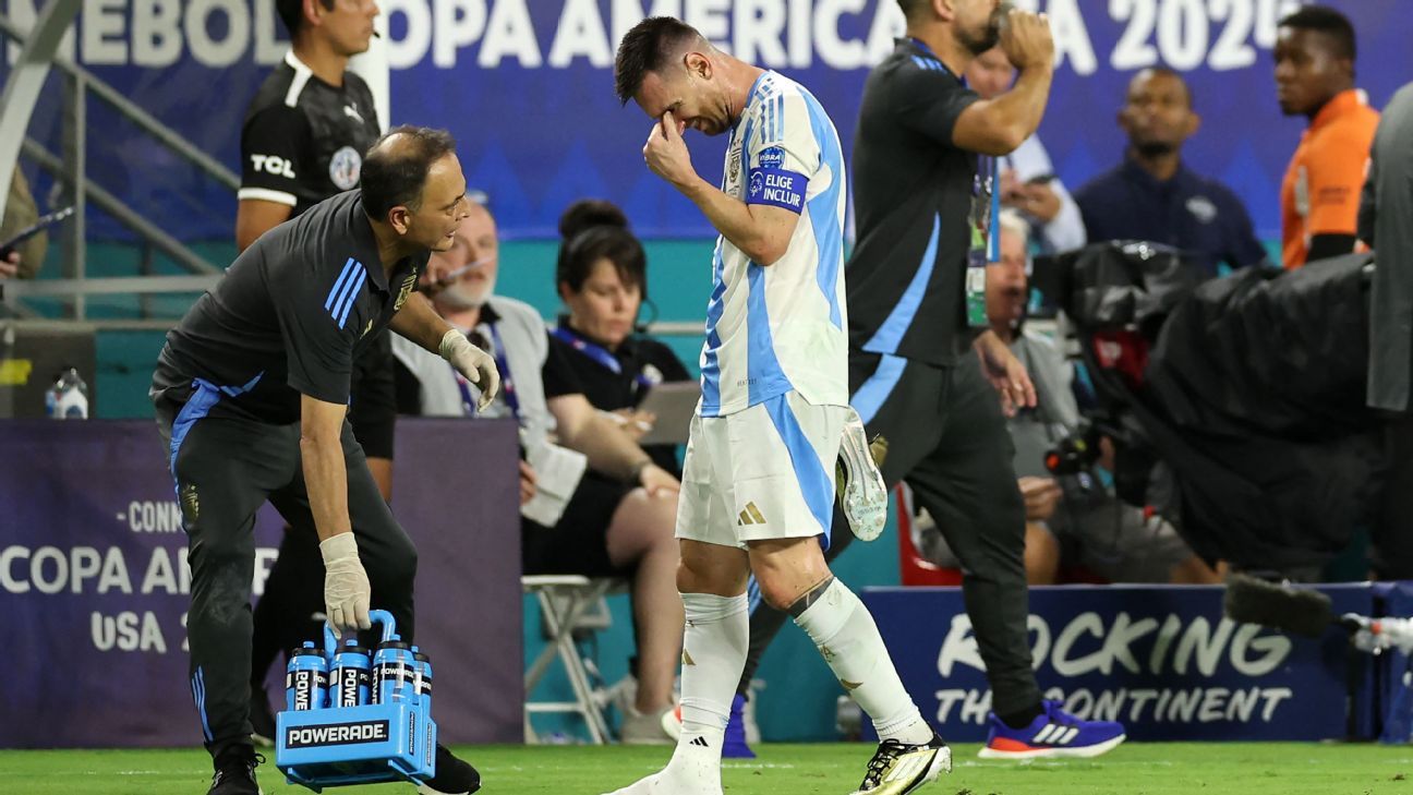 Copa América: Messi se lesiona, é substituído e chora no banco da Argentina