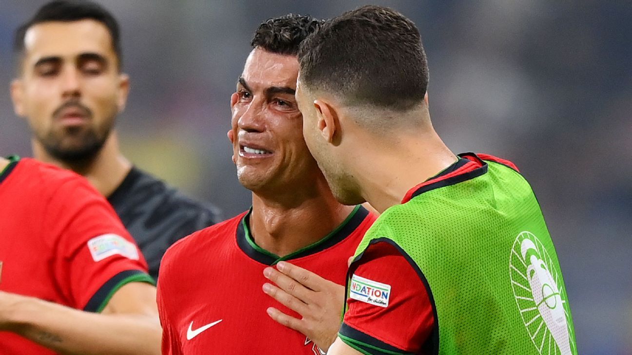 Cristiano Ronaldo se emociona e chora bastante após perder pênalti