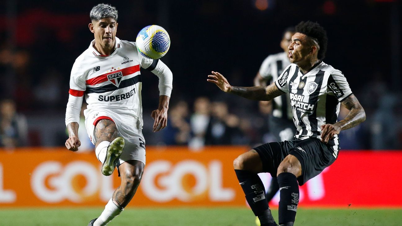 Botafogo e São Paulo estão escalados para duelo na Libertadores