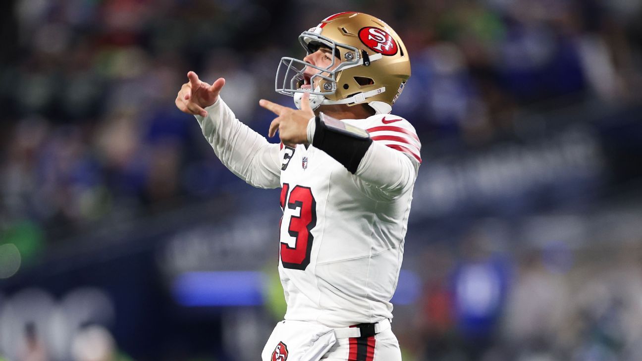 Conexão Purdy-Kittle brilha, e 49ers vencem Seahawks