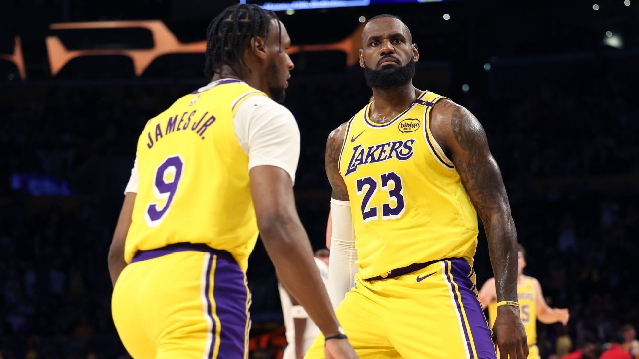 Lakers batem Timberwolves na estreia de LeBron e Bronny juntos na NBA