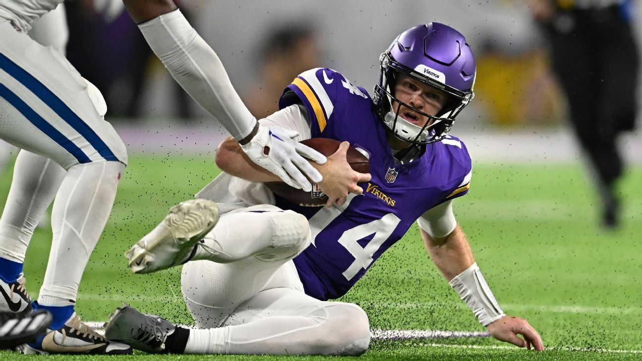 Sam Darnold vai de vilão a herói, e Vikings batem Colts na NFL