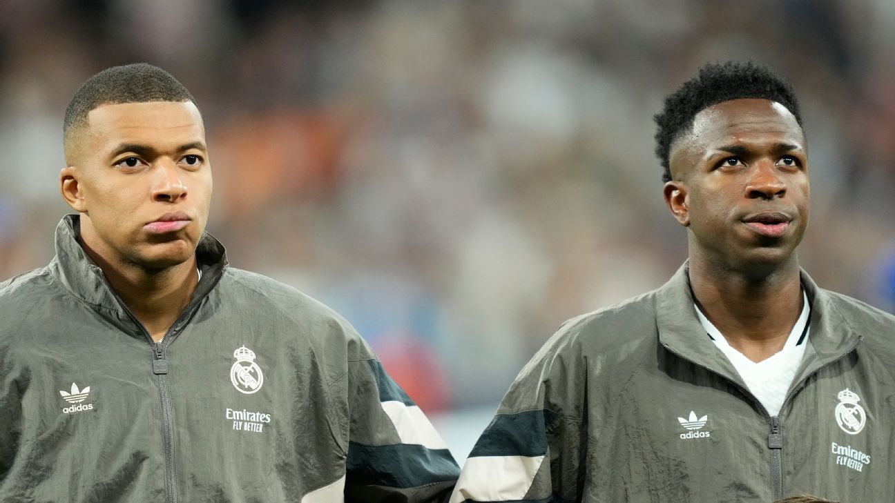 Na Champions, Real Madrid encara dupla com mais gols que Mbappé e Vini Jr.