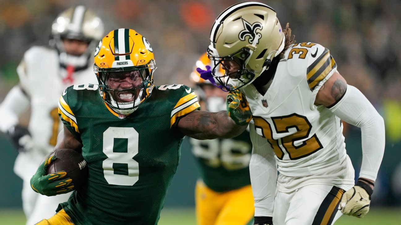 Packers ‘amassam’ os Saints por 34 a 0 e vão aos playoffs da NFL
