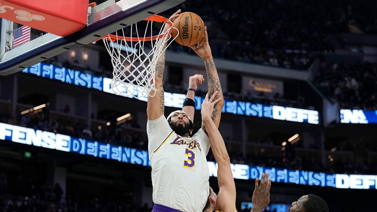 LeBron e Anthony Davis castigam defesa dos Warriors, e Lakers vencem mais uma