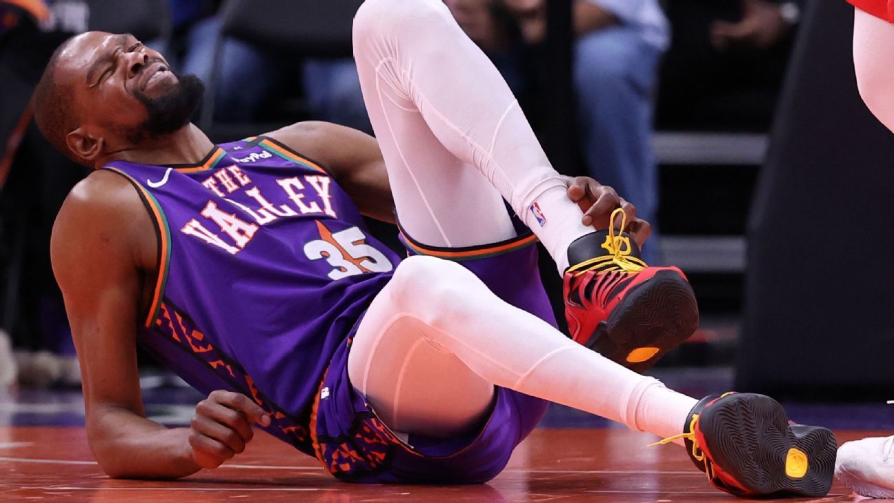 Durant sofre lesão, deixa jogo e amplia drama dos Suns na NBA