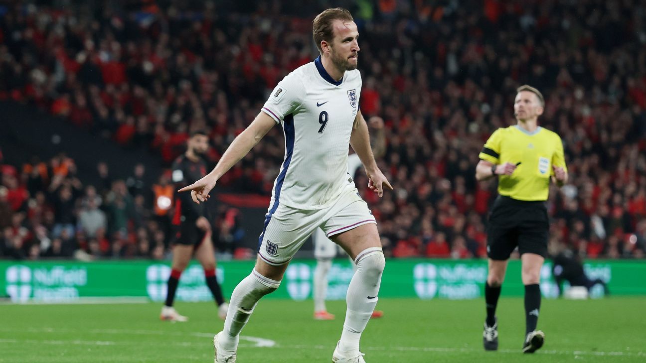 Inglaterra vence Albânia, de Sylvinho, na estreia das eliminatórias europeias