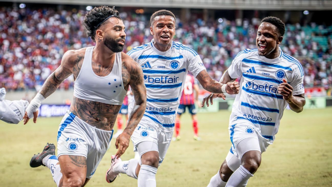 Gabigol marca golaço e Cruzeiro vira sobre o Bahia na Fonte Nova