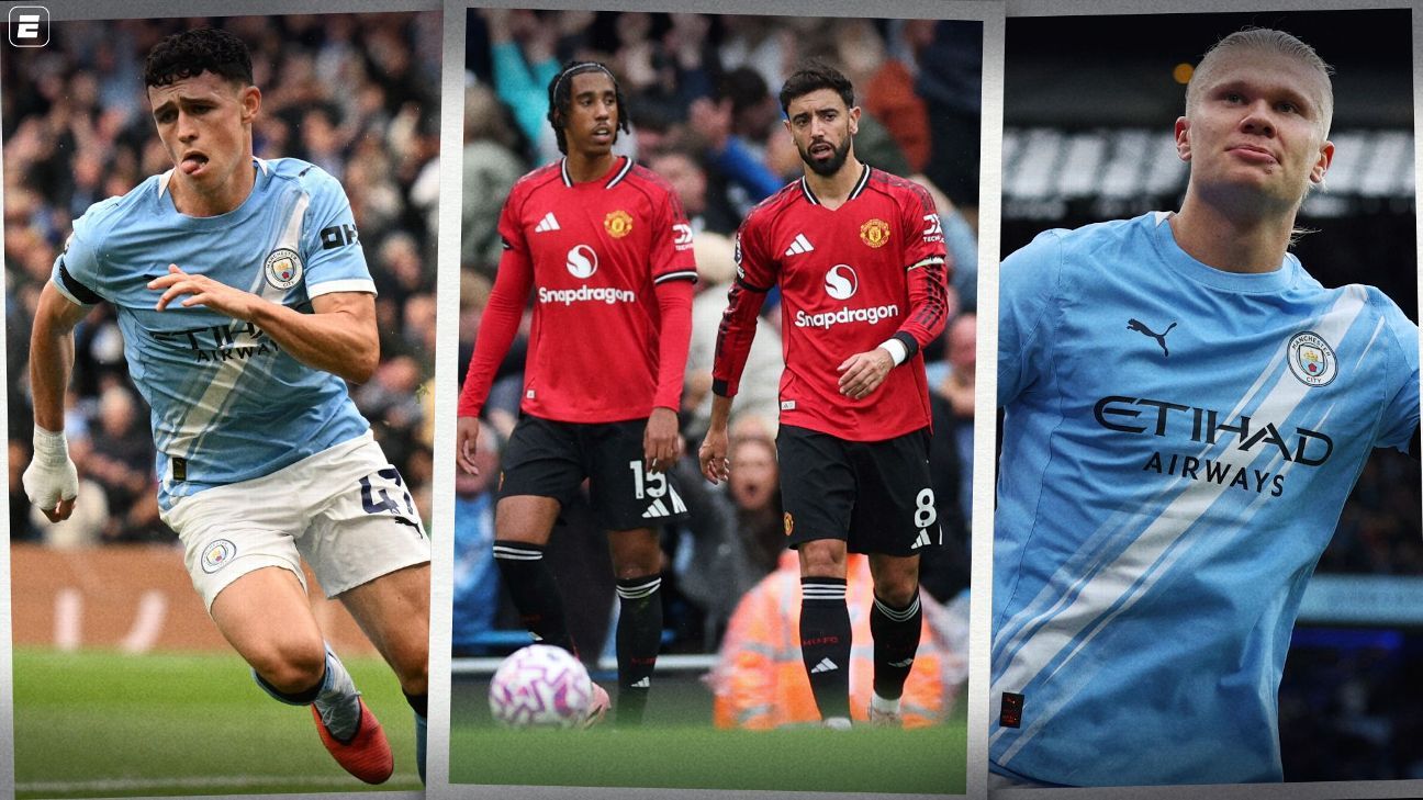 Haaland marca dois, City vence o United ‘fazendo o que quer’ e empurra rival na crise