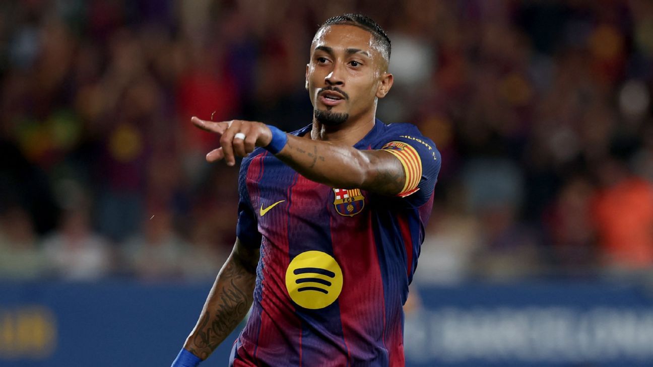 Raphinha brilha após punição, Barcelona goleia o Valencia e segue na cola do Real
