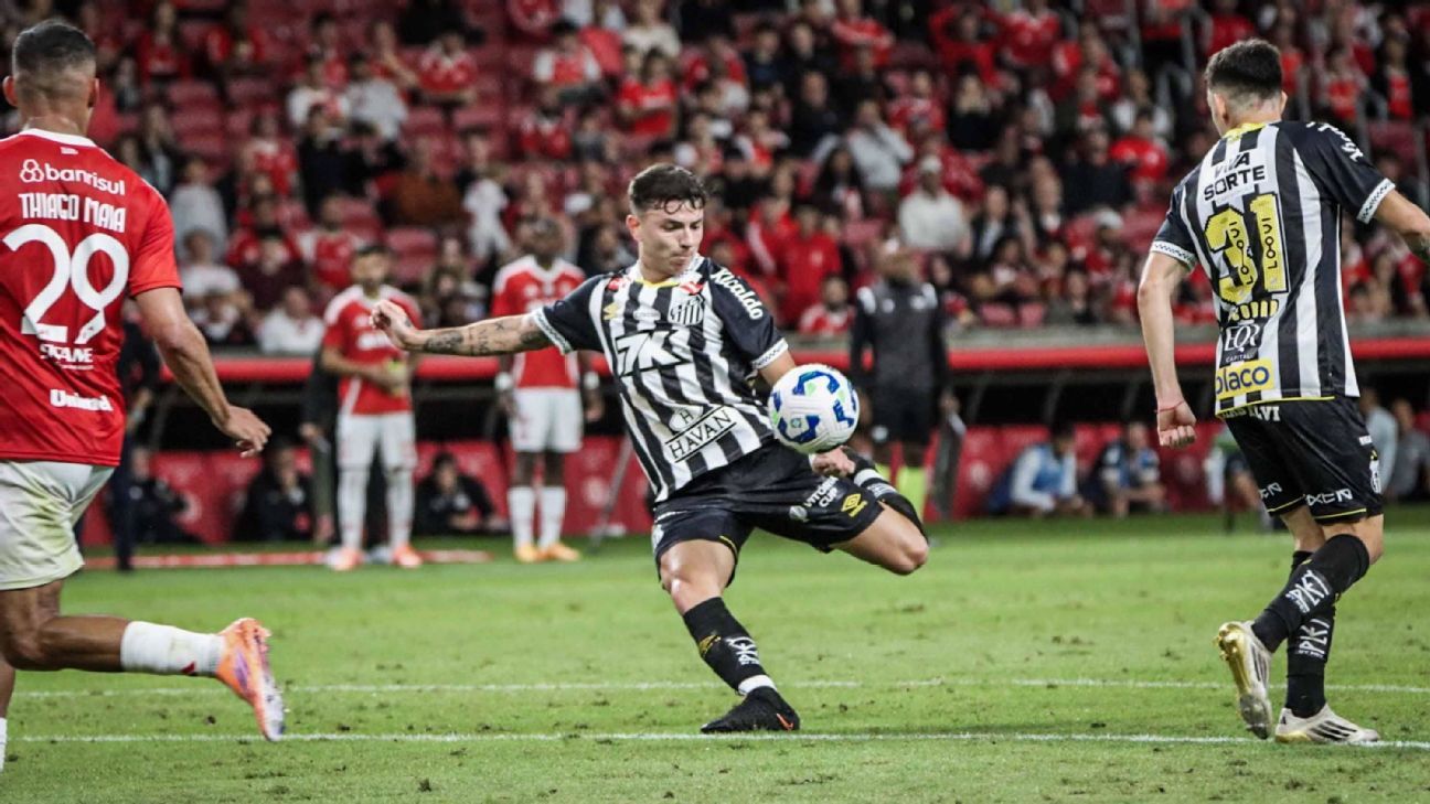 Inter leva ‘balde de água fria’ após golaço de Barreal, cede empate ao Santos e mantém alerta ligado contra o Z4 no Brasileirão