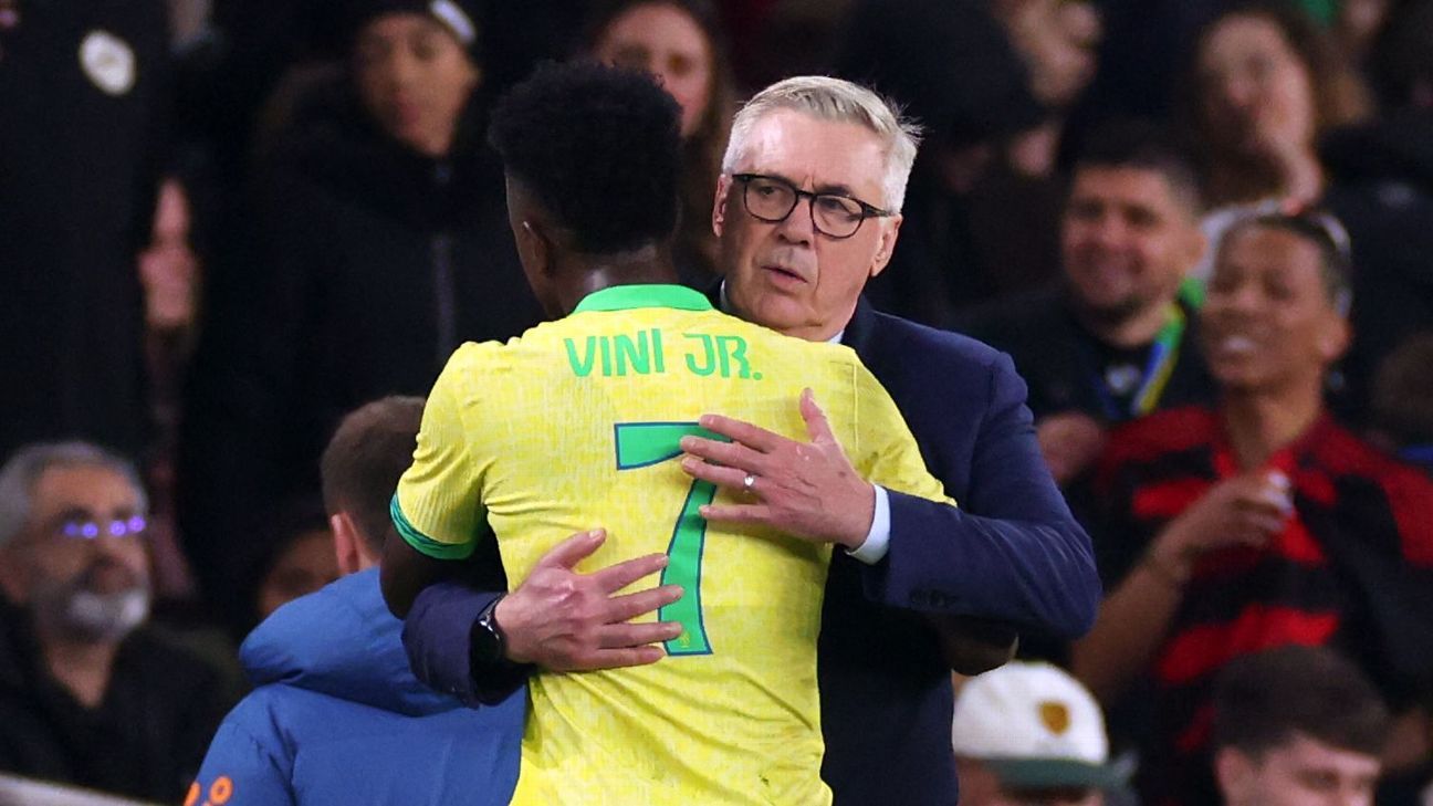 Ancelotti vê Estêvão perto da Copa do Mundo e garante presença de Vinicius Jr.: ‘Chegará muito bem’