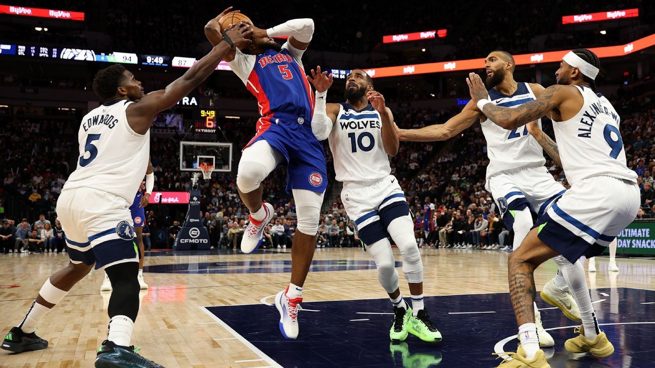 A briga generalizada com sete expulsos que marca rivalidade entre Pistons e Wolves