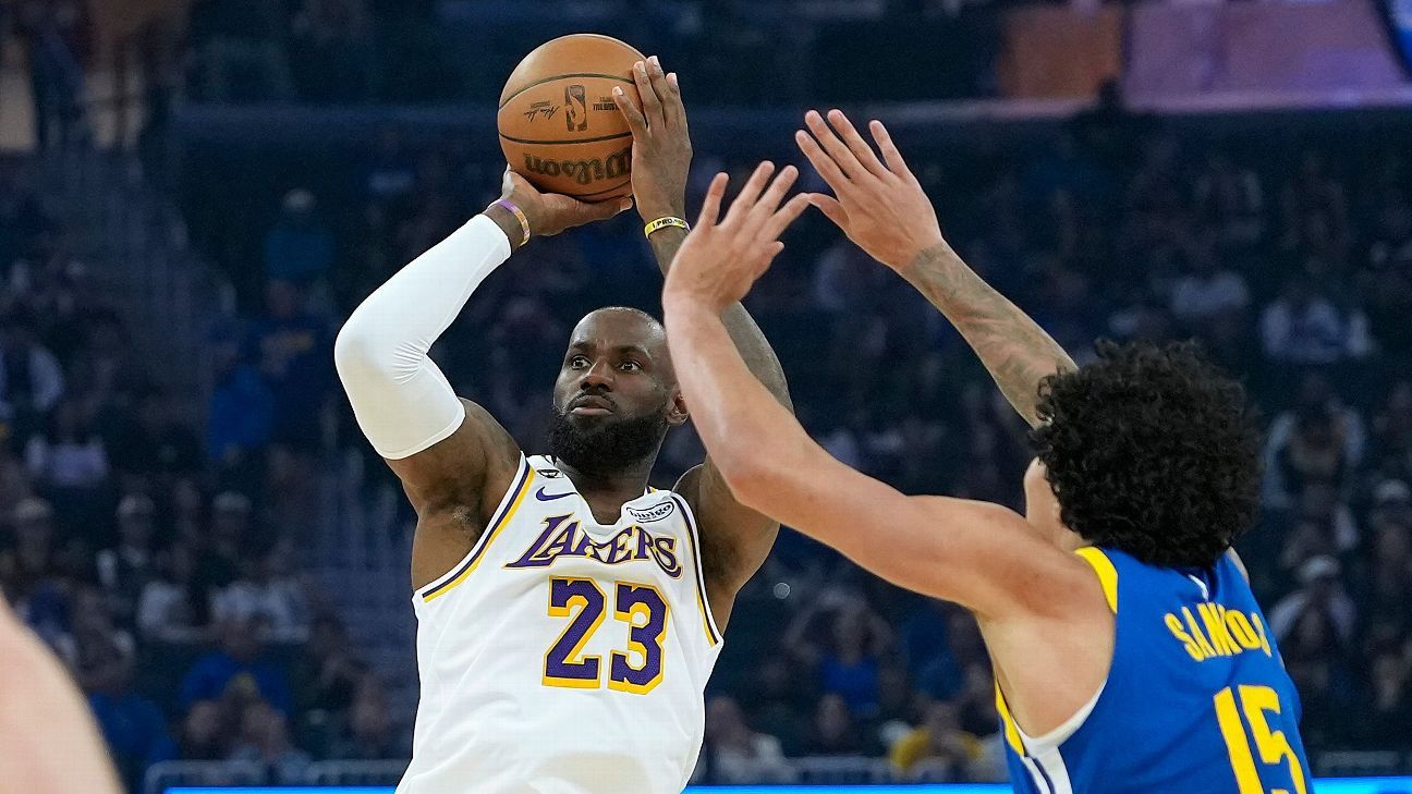LeBron e Doncic não dão chances a Gui Santos em atropelo dos Lakers sobre os Warriors