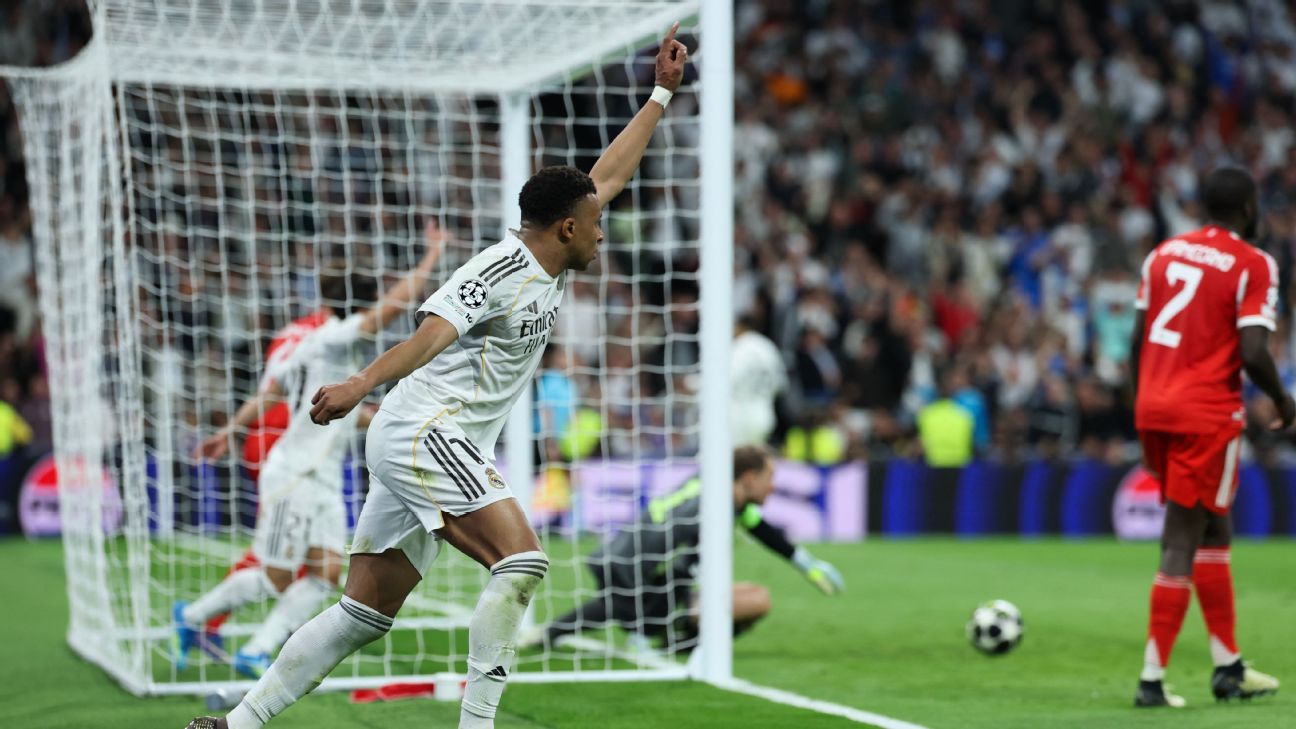 Bayern ‘cala’ Bernabéu duas vezes, mas Mbappé marca no fim e mantém Real Madrid ‘vivo’ mesmo após derrota na Championss