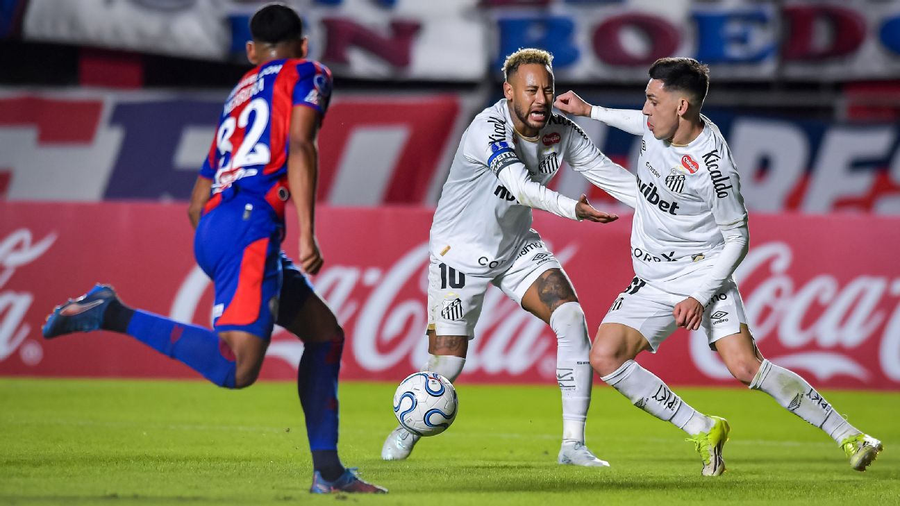 Com Neymar apagado, Santos empata com o San Lorenzo na Argentina e segue sem vencer na Sul-Americana